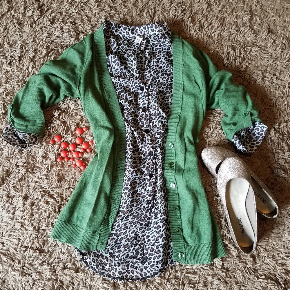 Green cardigan